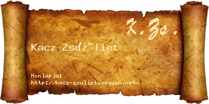 Kacz Zsüliet névjegykártya